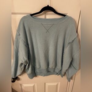 American eagle light Blue seriously huggable Sherpa crewneck